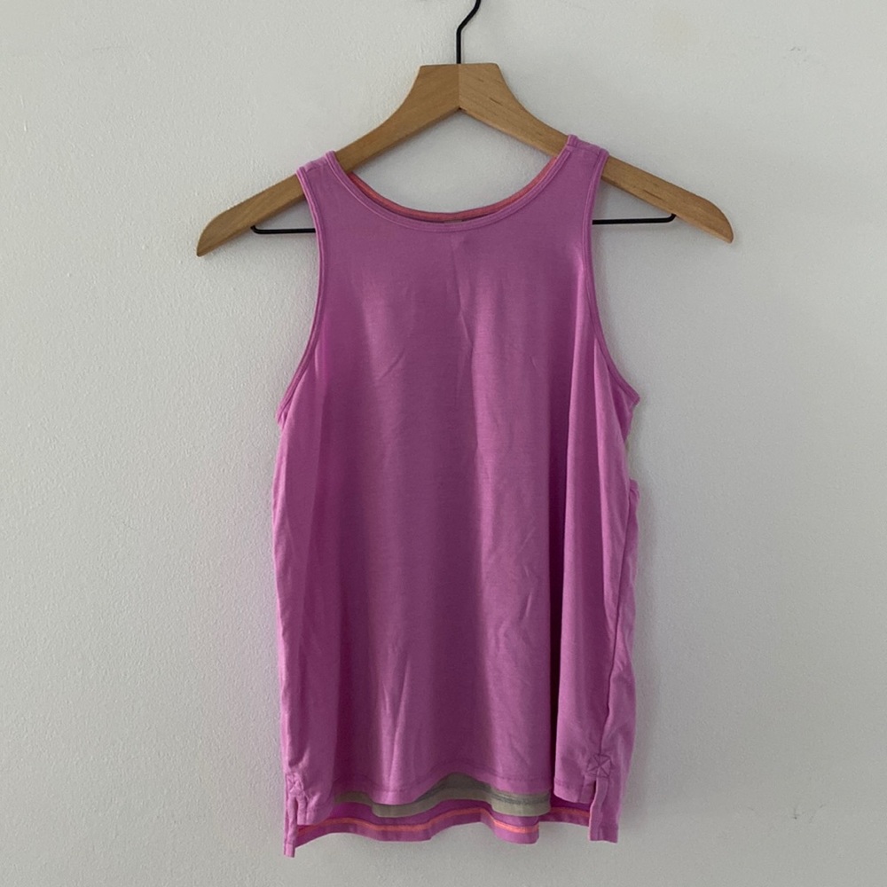 Athleta Girl Purple Mesh Back Tank